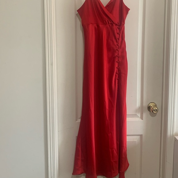 Zara Red Satin Midi Dress - Picture 10 of 16